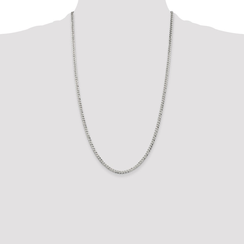 Buy 3.2mm Beveled Curb Chain in Sterling Silver | Stylish & Affordable Jewelry