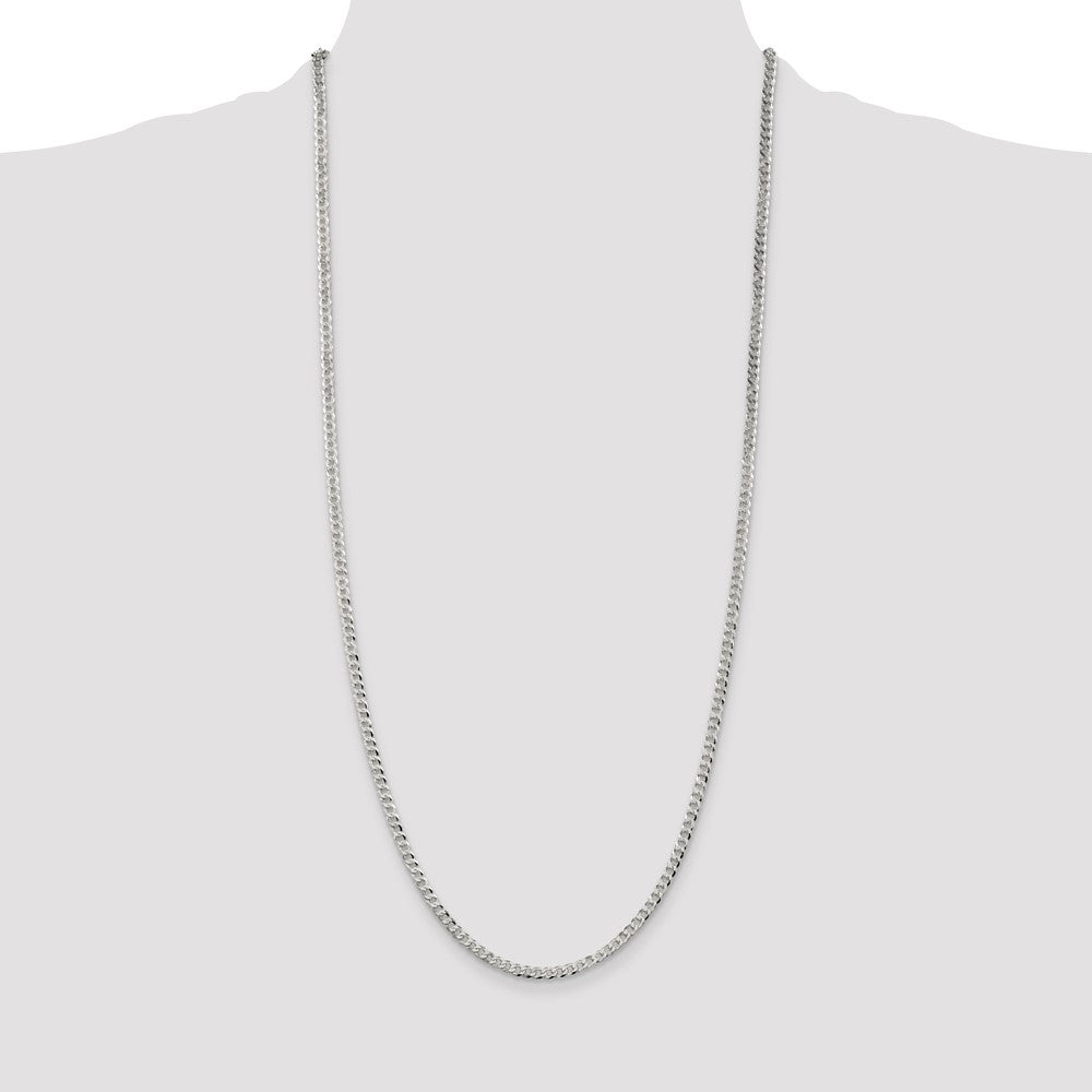 High-Quality 3.2mm Beveled Curb Chain in Sterling Silver - Stylish Value Jewelry