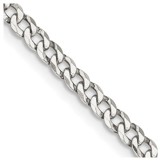 Buy Stylish 3.2mm Beveled Curb Chain in Sterling Silver - Affordable Luxury