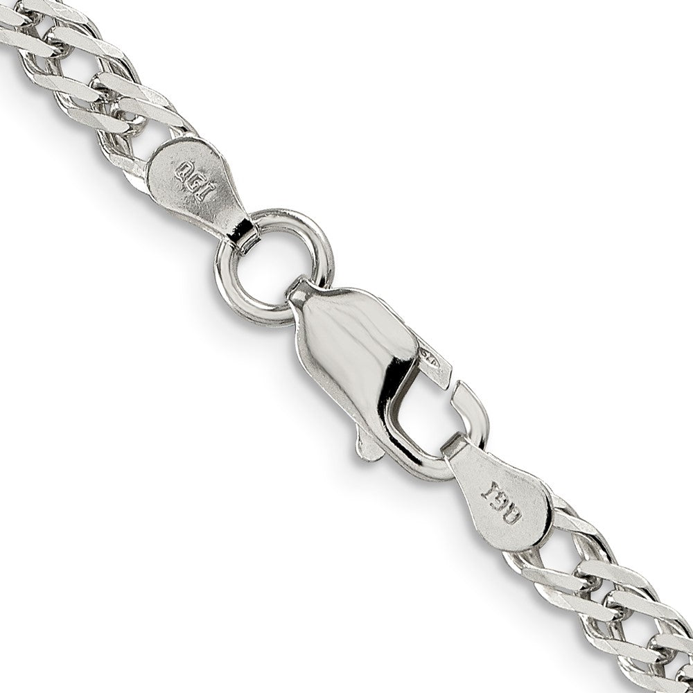 High-Quality 4mm Beveled Curb Chain in Sterling Silver - Stylish Value Jewelry
