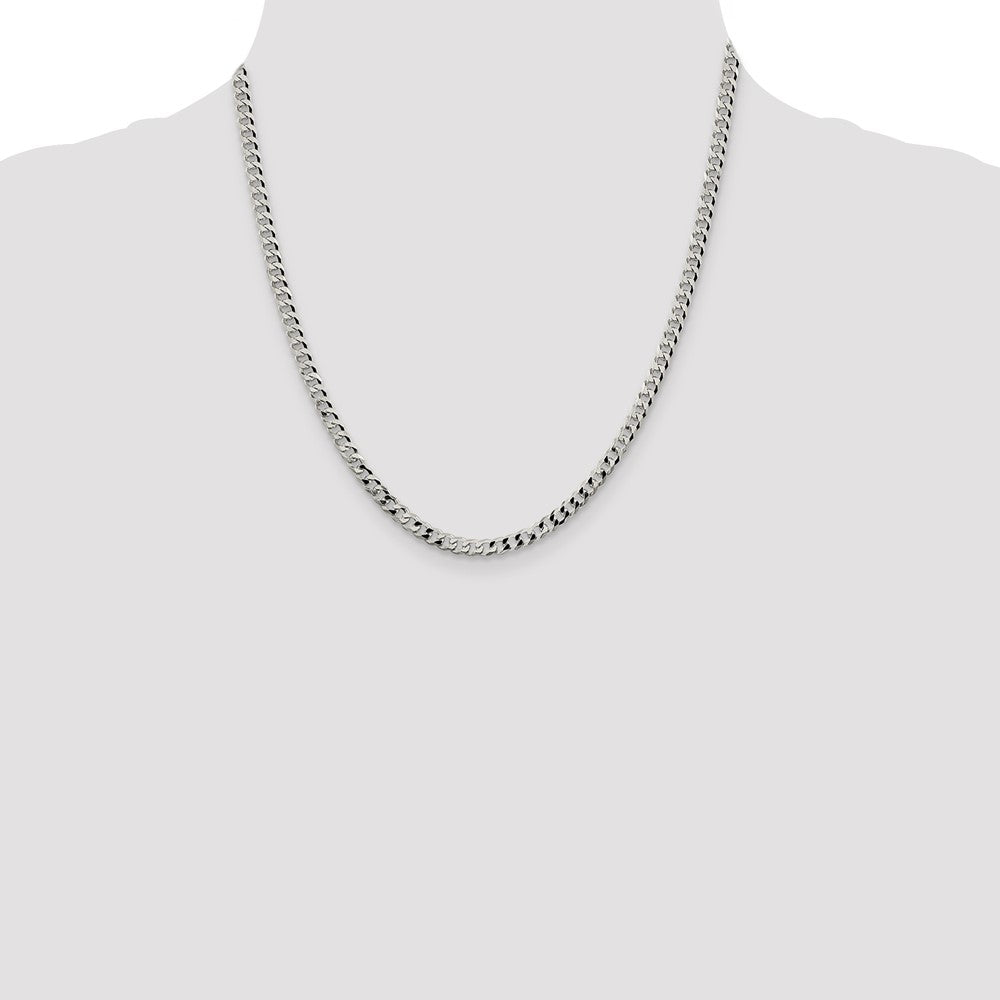 Buy Stylish 4mm Beveled Curb Chain in Sterling Silver - Affordable Luxury