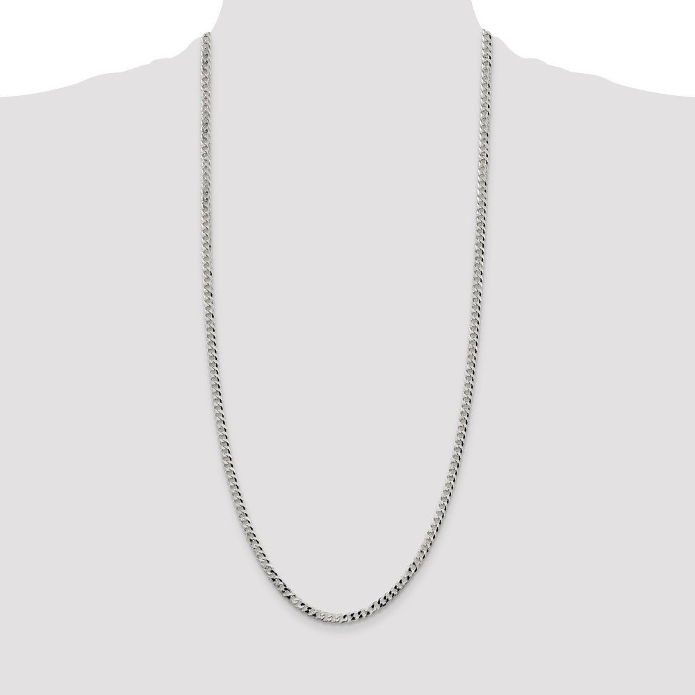 Buy Stylish 4mm Beveled Curb Chain in Sterling Silver - Affordable Luxury Jewelry