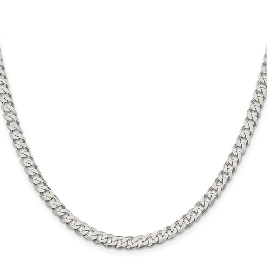 Exclusive 5mm Beveled Curb Chain in Sterling Silver - Affordable Luxury Jewelry