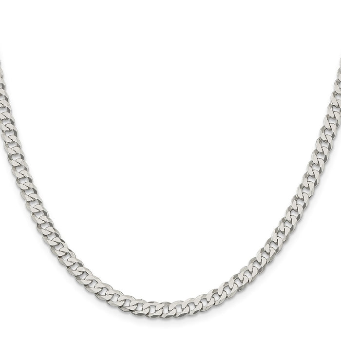 Buy Stylish 5mm Beveled Curb Chain in Sterling Silver - Affordable Luxury!-2
