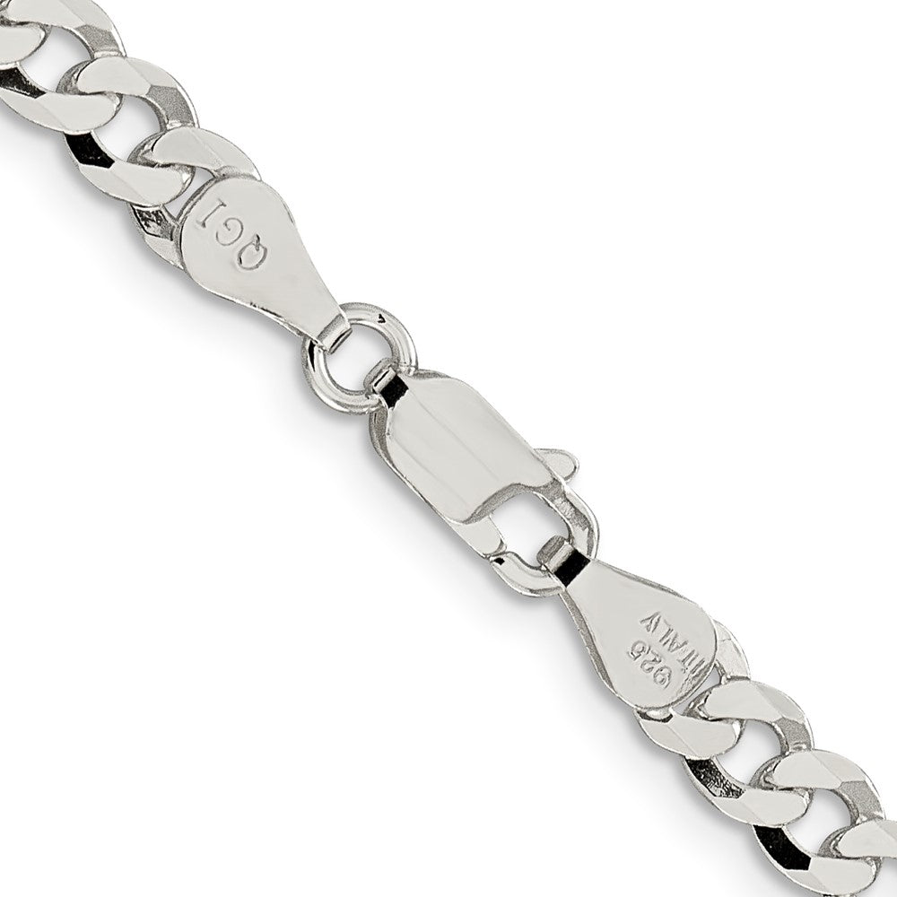 Buy Stylish 5mm Beveled Curb Chain in Sterling Silver - Affordable Luxury!