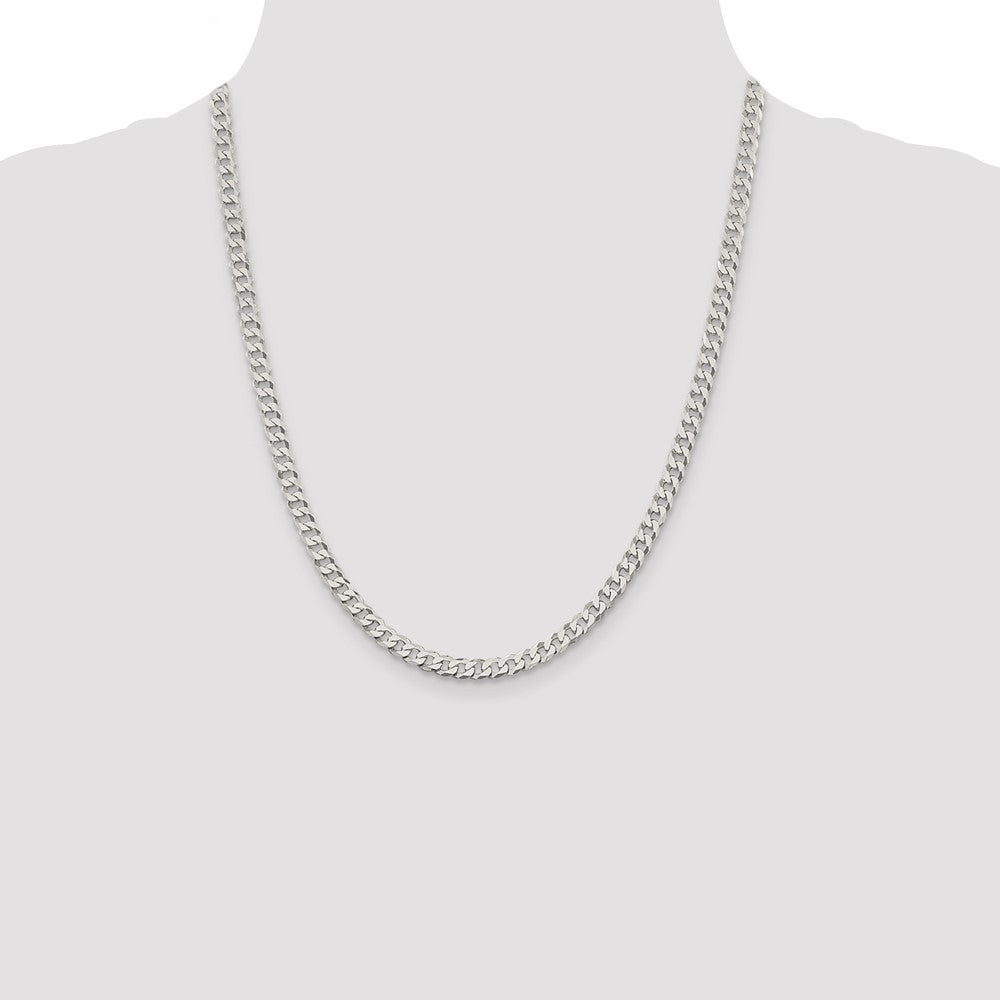 Exclusive 5mm Beveled Curb Chain in Sterling Silver - Affordable Luxury Jewelry