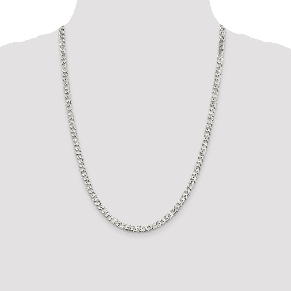 Buy Stylish 5mm Beveled Curb Chain in Sterling Silver - Affordable Luxury!