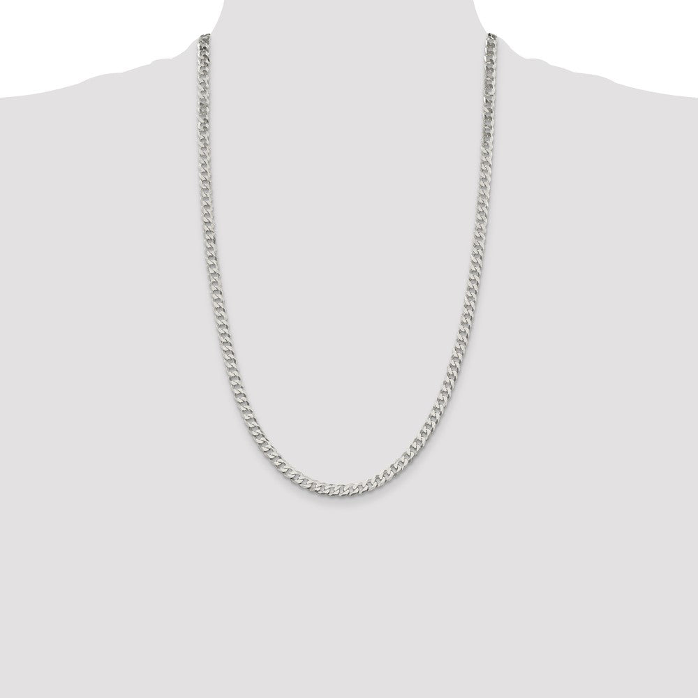 Buy Stylish 5mm Beveled Curb Chain in Sterling Silver - Affordable Luxury!