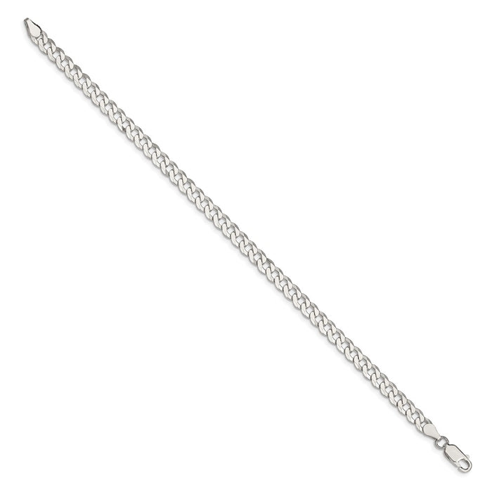 Buy Stylish 5mm Beveled Curb Chain in Sterling Silver - Affordable Luxury!-2