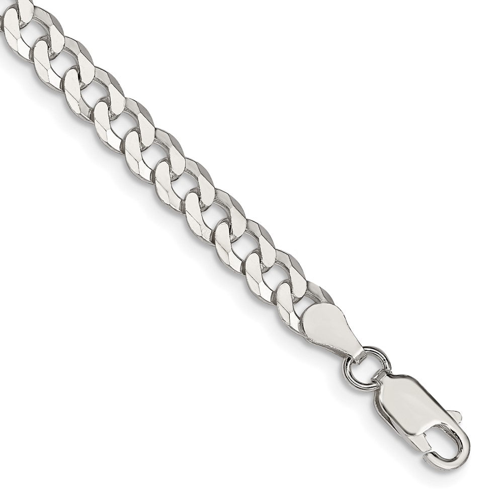 Buy Stylish 5mm Beveled Curb Chain in Sterling Silver - Affordable Luxury!