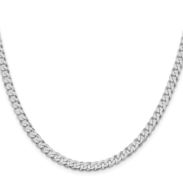 Rhodium-Plated 5mm Beveled Curb Chain in Sterling Silver - Style GR1-1031687