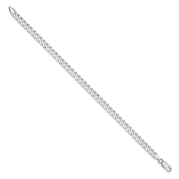 Rhodium-Plated 5mm Beveled Curb Chain in Sterling Silver - Style GR1-1029678