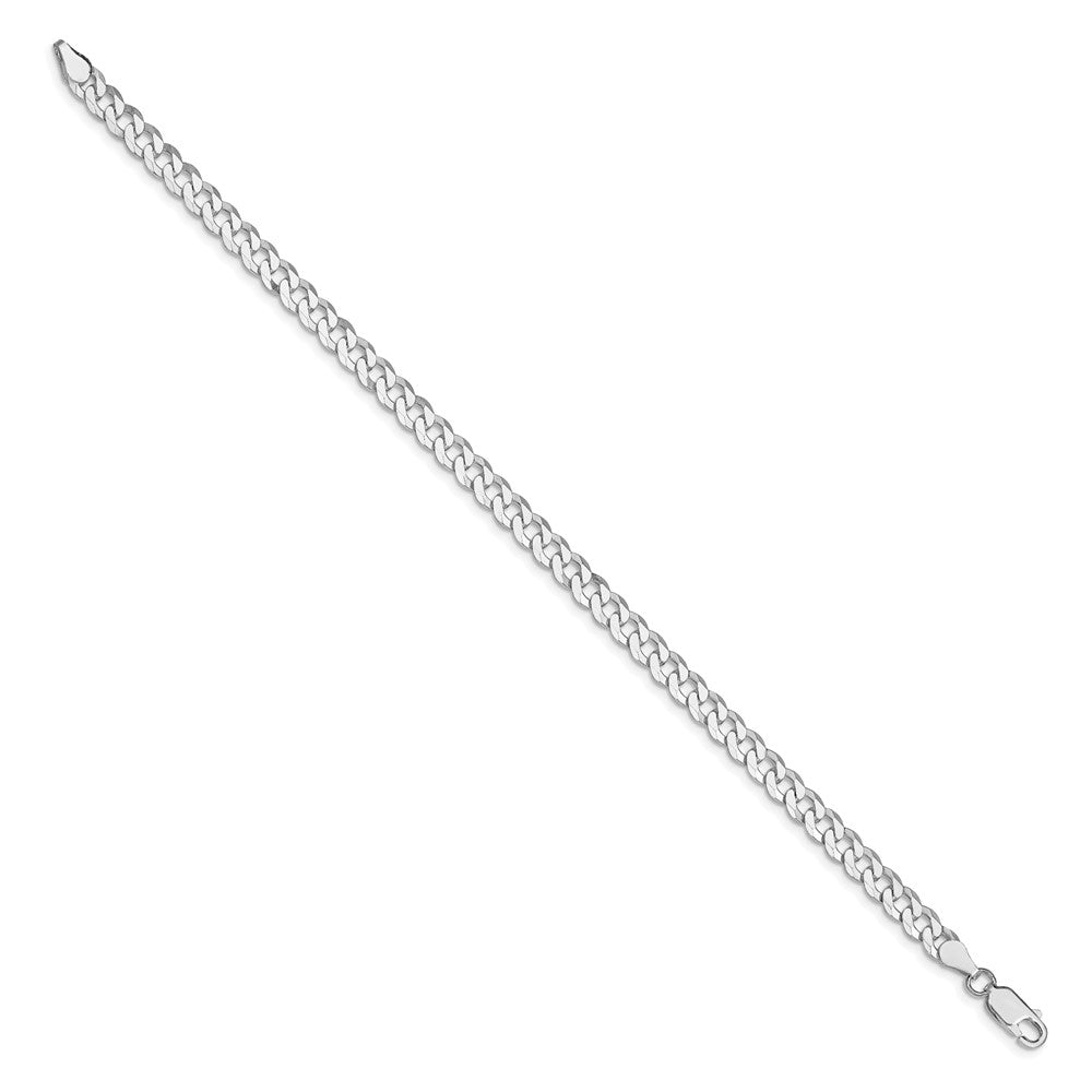 Buy Stylish 5mm Beveled Curb Chain, Rhodium-Plated Sterling Silver