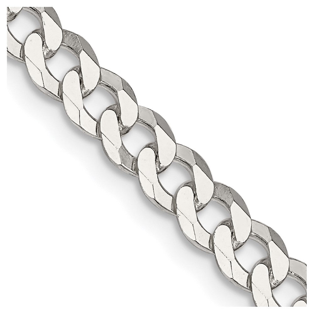 Buy Exclusive 5mm Beveled Curb Chain in Sterling Silver - Stylish & Affordable
