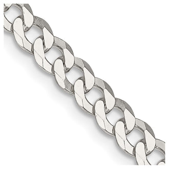 High-Quality 5mm Beveled Curb Chain in Sterling Silver | Stylish & Affordable!