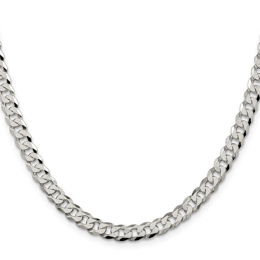 Buy Stylish 6mm Beveled Curb Chain in Sterling Silver - Affordable Luxury