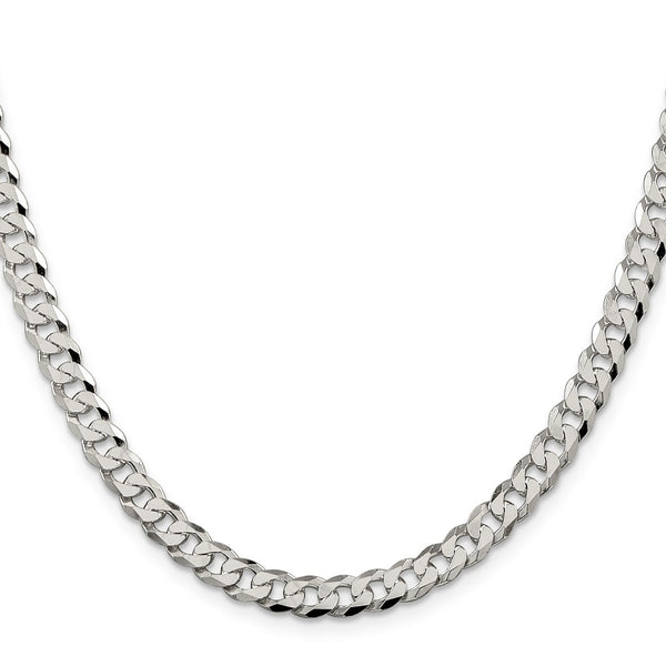 6mm Beveled Curb Chain in Sterling Silver - Style GR1-1031684