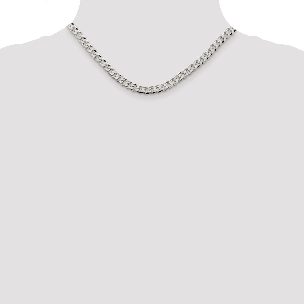 Buy Stylish 6mm Beveled Curb Chain in High-Quality Sterling Silver