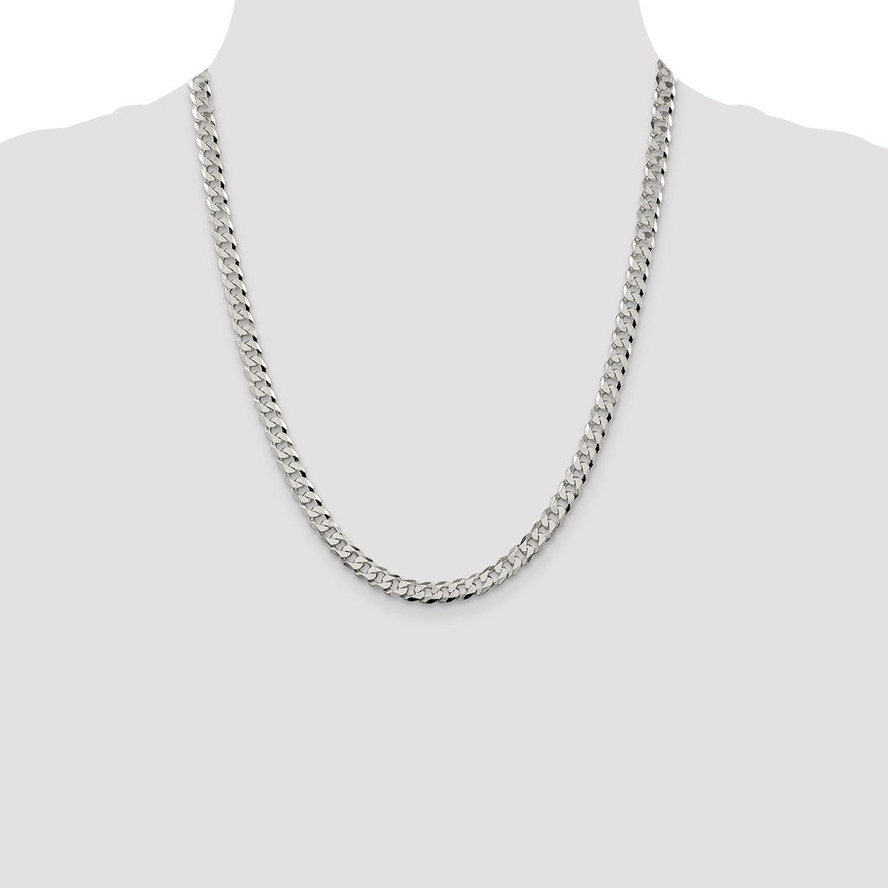 Buy 6mm Beveled Curb Chain in Sterling Silver - Stylish, High-Quality Value!