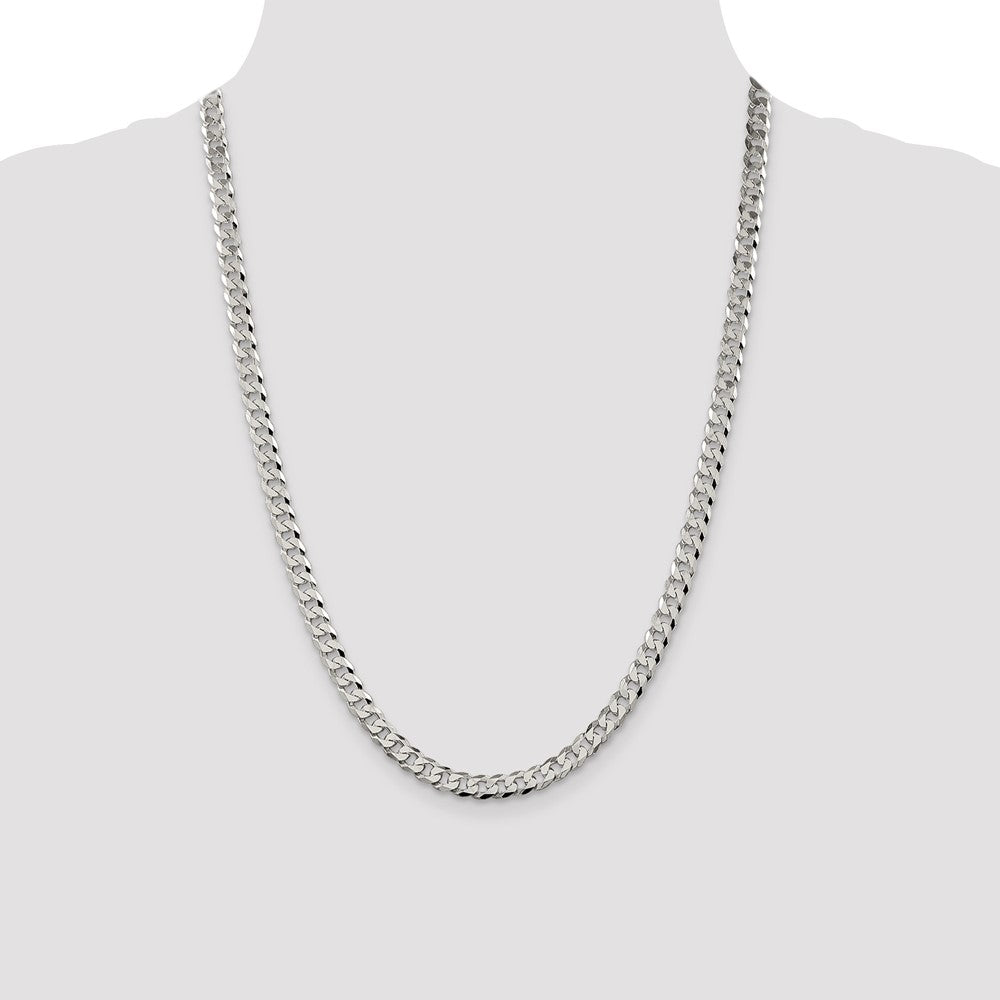 Buy Stylish 6mm Beveled Curb Chain in Sterling Silver - Affordable Luxury