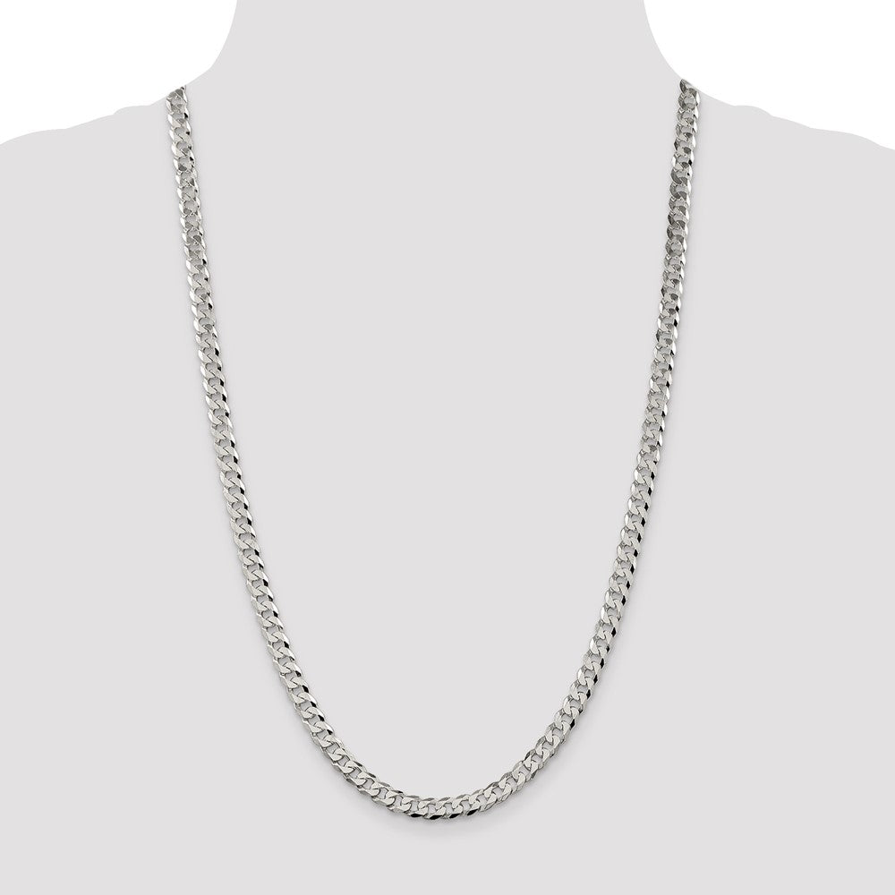 Buy Stylish 6mm Beveled Curb Chain in Sterling Silver - Affordable Luxury