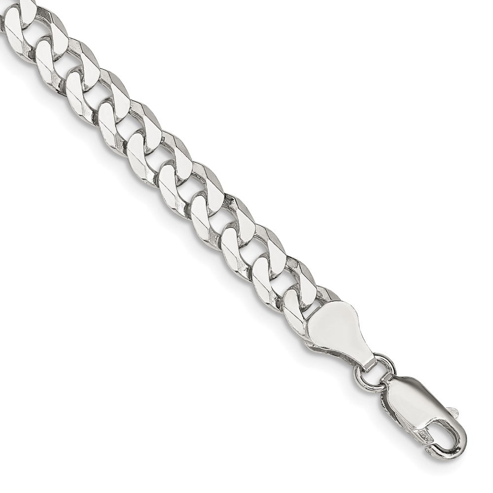 Buy Stylish 6mm Beveled Curb Chain in High-Quality Sterling Silver