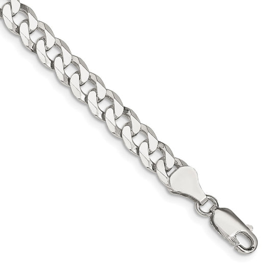 Buy Stylish 6mm Beveled Curb Chain in High-Quality Sterling Silver