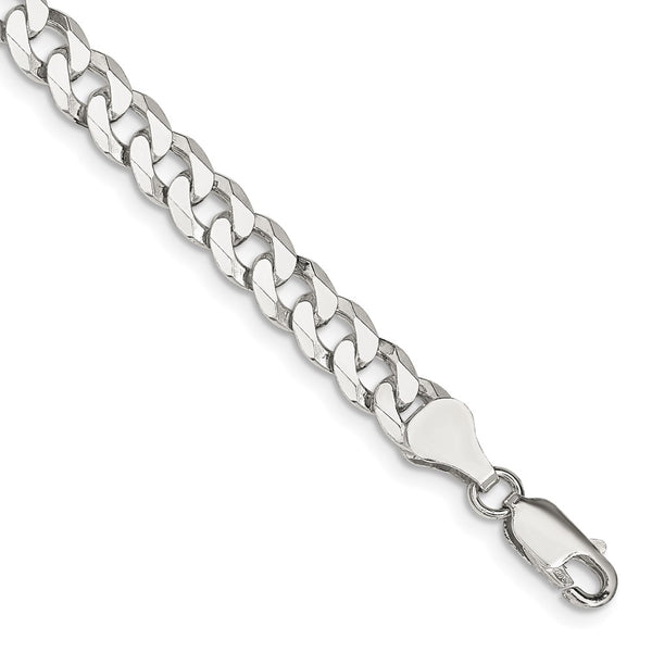 6mm Beveled Curb Chain in Sterling Silver - Style GR1-1029682