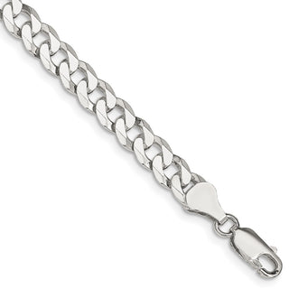High-Quality 6mm Beveled Curb Chain in Sterling Silver - Stylish & Affordable!