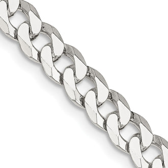 Buy Stylish 6mm Beveled Curb Chain in Sterling Silver - Affordable Luxury