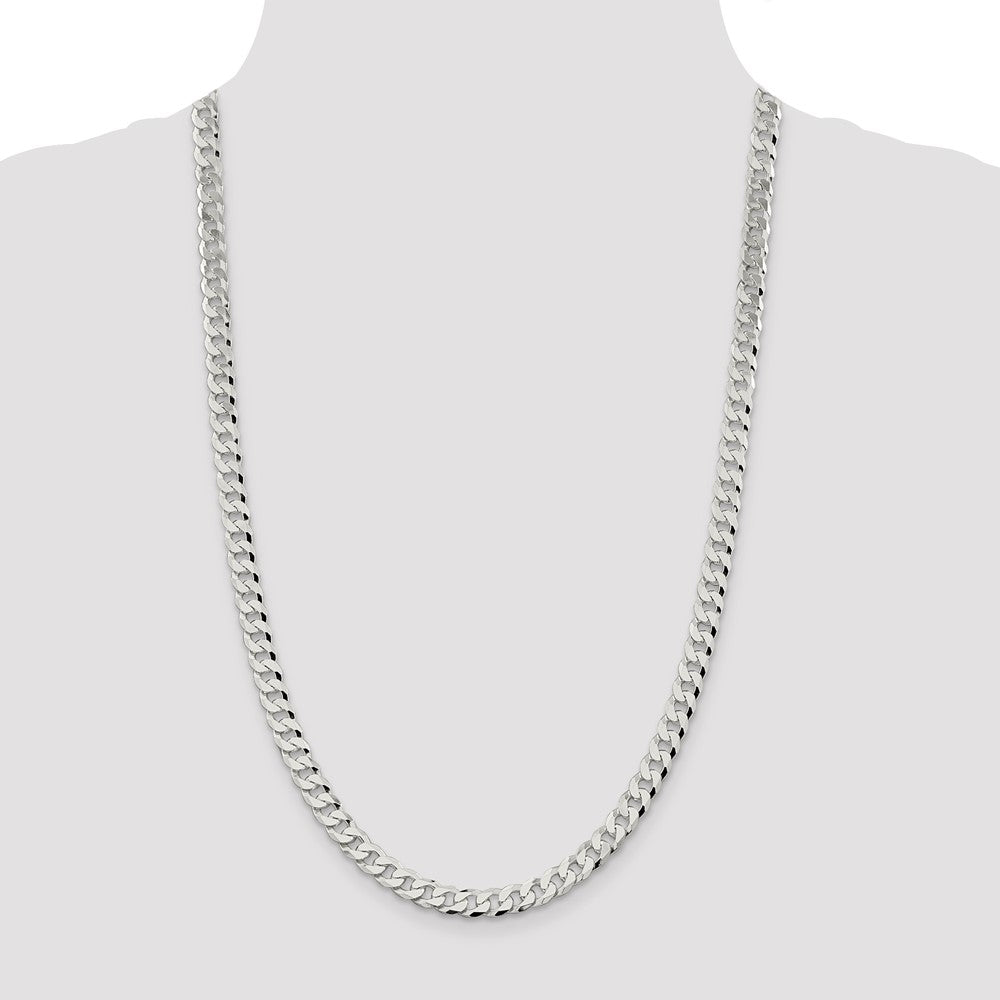 Exclusive 7mm Beveled Curb Chain in Sterling Silver - Affordable Luxury Jewelry