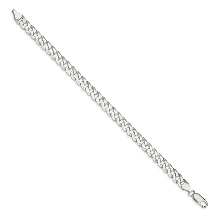 High-Quality 7mm Beveled Curb Chain in Sterling Silver - Affordable Luxury Jewelry-2