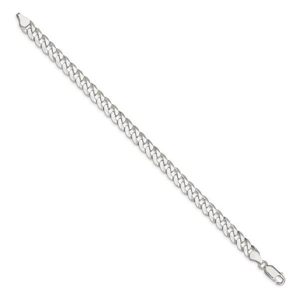 7mm Beveled Curb Chain in Sterling Silver - Style GR1-1029709