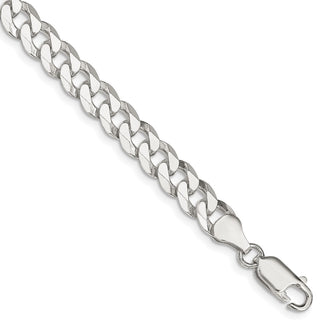 High-Quality 7mm Beveled Curb Chain in Sterling Silver - Affordable Luxury Jewelry