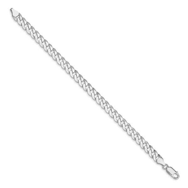 Rhodium-Plated 7mm Beveled Curb Chain in Sterling Silver - Style GR1-1029744