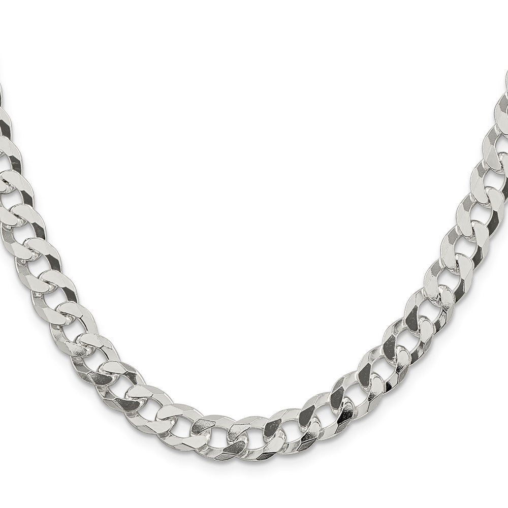 Buy Stylish 8.5mm Beveled Curb Chain in Sterling Silver - Affordable Luxury!