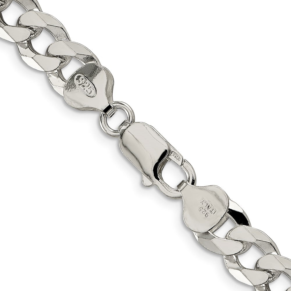 High-Quality 8.5mm Beveled Curb Chain in Sterling Silver - Stylish Value Piece