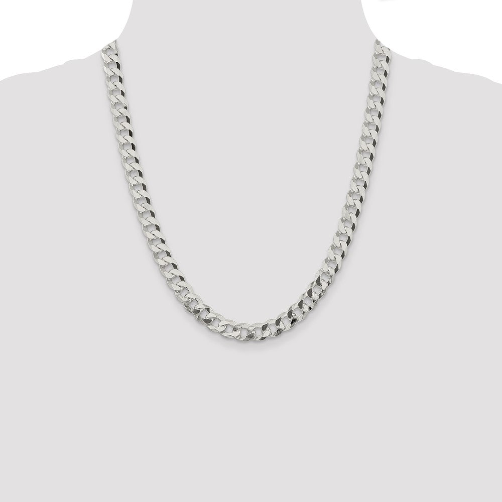 Buy Exclusive 8.5mm Beveled Curb Chain in Sterling Silver - Stylish & Affordable