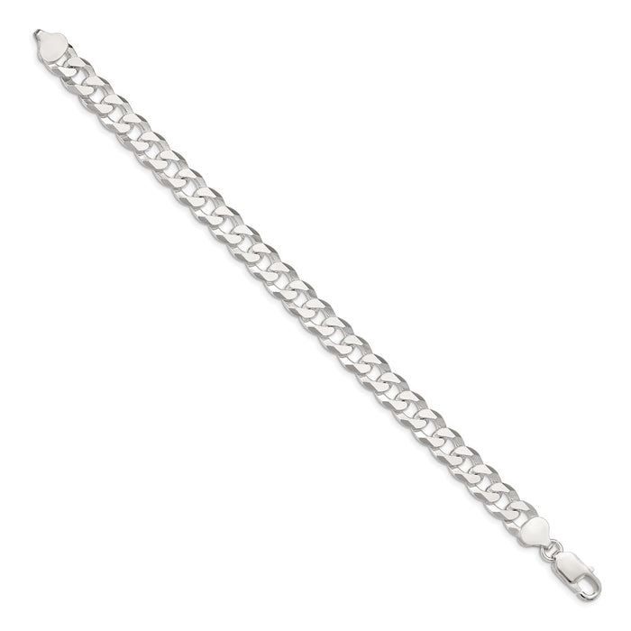 Buy 8.5mm Beveled Curb Chain in Sterling Silver - Stylish & Affordable Jewelry-2