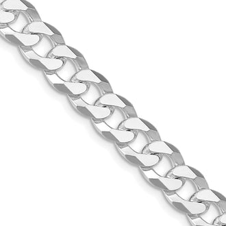 Buy Stylish Rhodium-Plated Sterling Silver 8.5mm Curb Chain at Affordable Prices