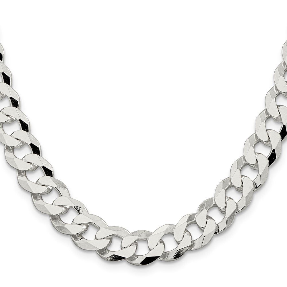 Buy 10.6mm Beveled Curb Chain in Sterling Silver - Stylish and Affordable!