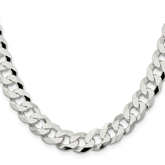 Buy Exclusive 10.6mm Beveled Curb Chain in Sterling Silver - Stylish Value!