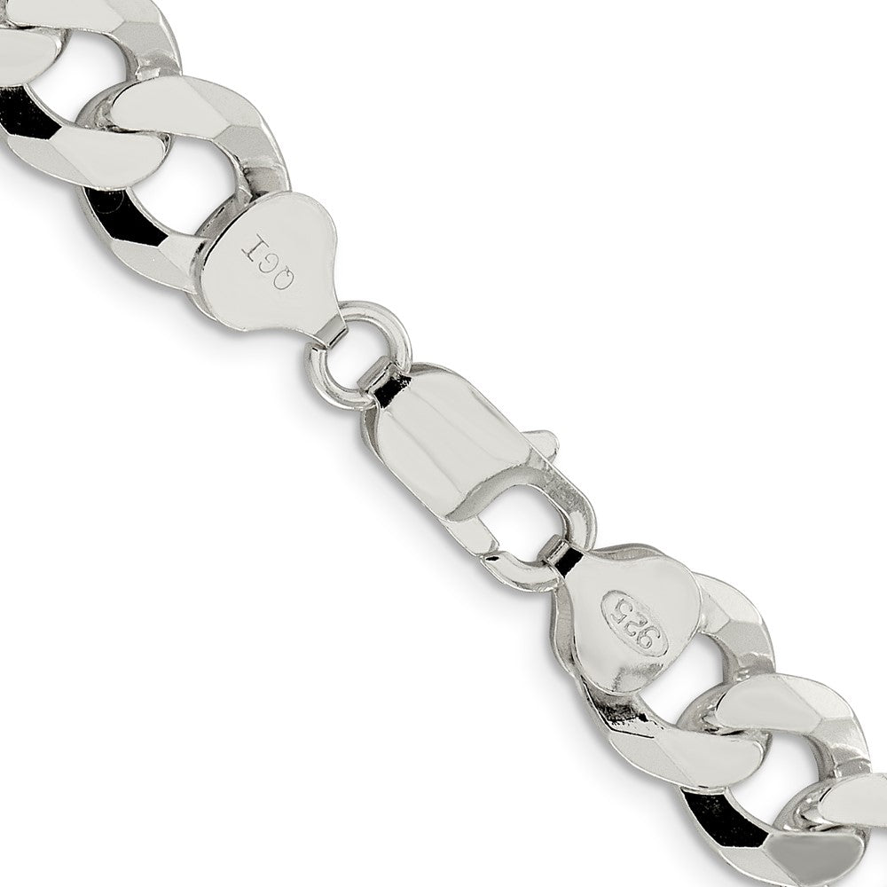 Buy 10.6mm Beveled Curb Chain in Sterling Silver - Stylish & Affordable Jewelry
