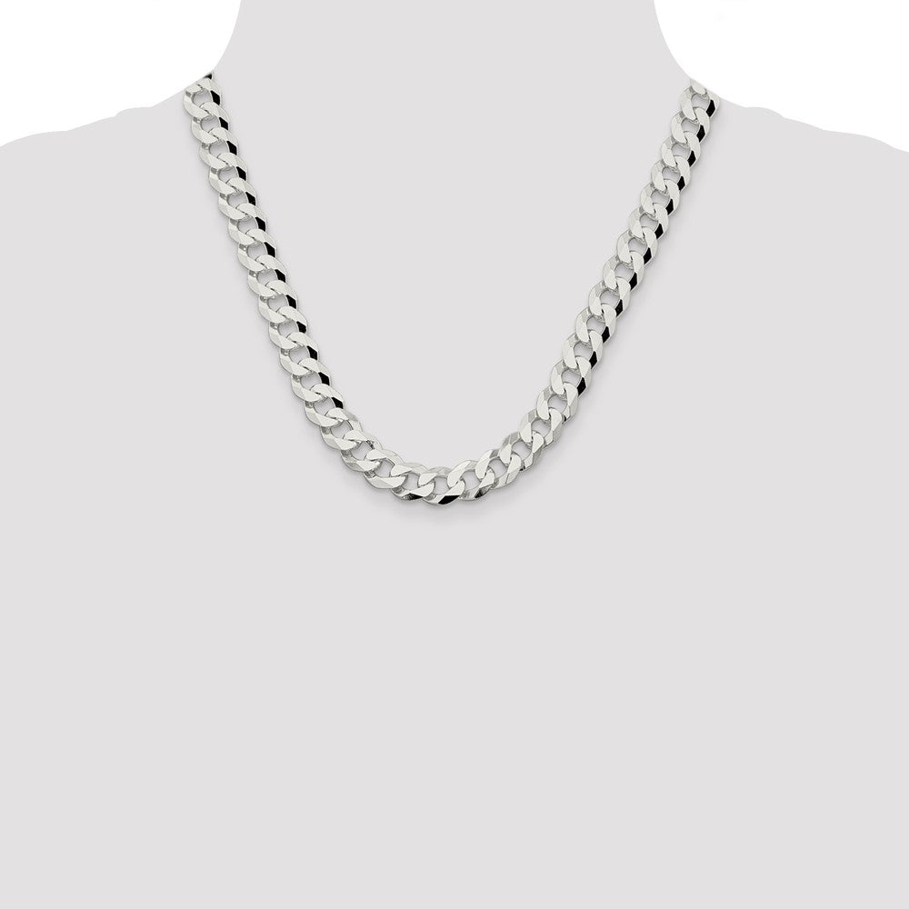 Buy 10.6mm Beveled Curb Chain in Sterling Silver - Stylish & Affordable Jewelry