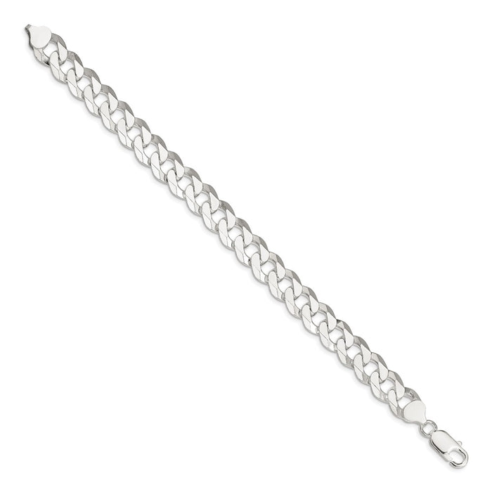 Exclusive 10.6mm Beveled Curb Chain in Sterling Silver - Stylish Value Accessory-2