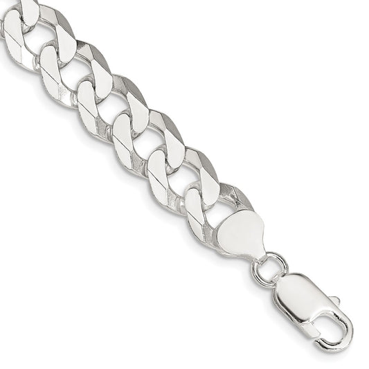 Buy 10.6mm Beveled Curb Chain in Sterling Silver | Stylish & Affordable Jewelry
