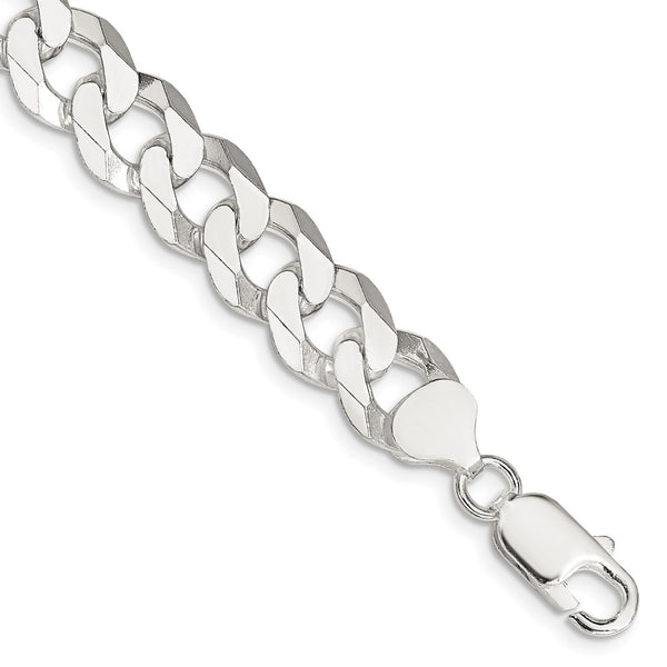 10.6mm Beveled Curb Chain in Sterling Silver - Style GR1-1029781