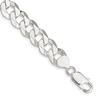 Exclusive 10.6mm Beveled Curb Chain in Sterling Silver - Stylish & Affordable!