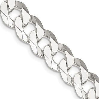Buy Exclusive 10.6mm Beveled Curb Chain in Sterling Silver - Stylish Value!