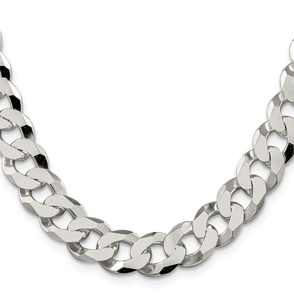 12.3mm Beveled Curb Chain in Sterling Silver - Style GR1-1032032